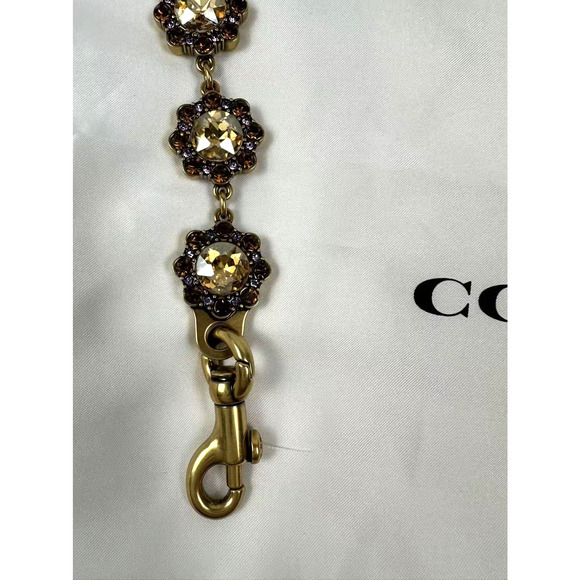 Coach Short Jewelry Chain Strap In Brass/Yellow Multi CAU47 NWT - Picture 5 of 7